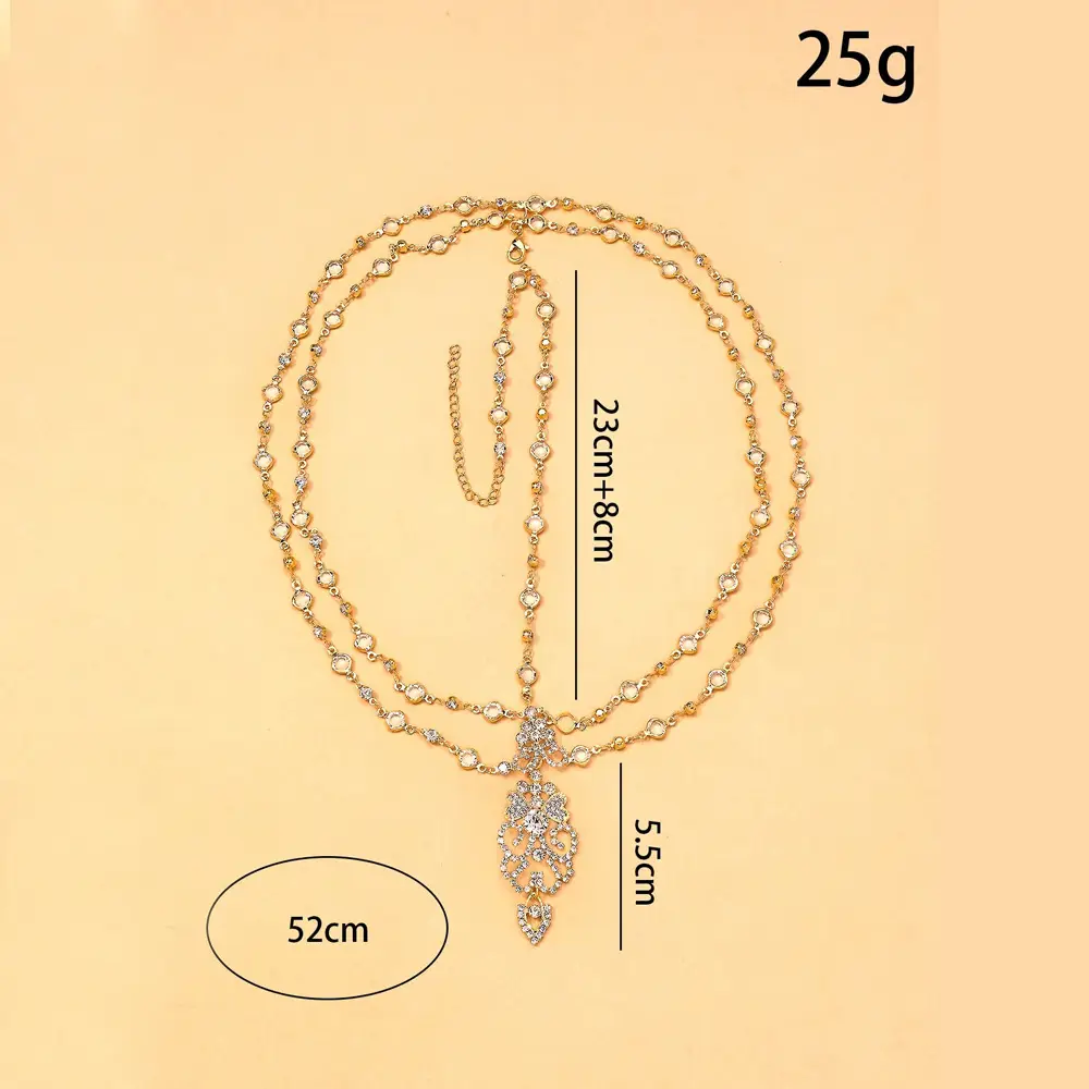 Amazon's Best-Selling Multi-Layered Water Drop Forehead Chain for Women, Ethnic Style, Light Luxury Rhinestone Hair Chain, Newlywed Wedding Holiday Hair Accessories
