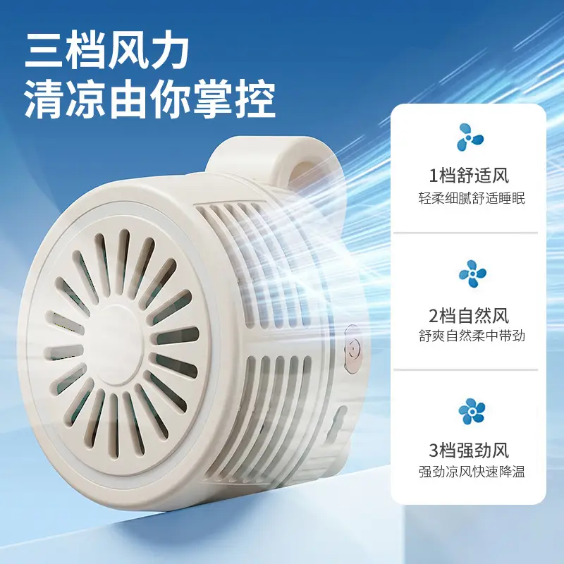 Mini Clip-On Fan USB Rechargeable Portable Multi-Blade Fan Foldable Neck-Hanging Fan