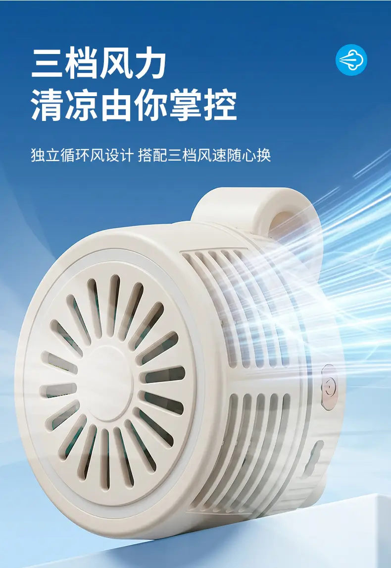 Mini Clip-On Fan USB Rechargeable Portable Multi-Blade Fan Foldable Neck-Hanging Fan — feature 6