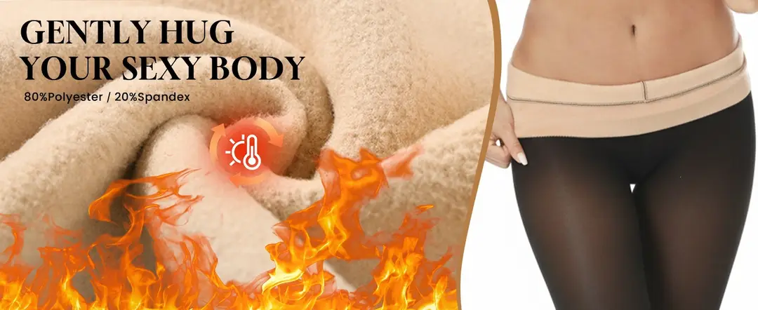 Fleece Lined Tights for Women Fake Translucent Thermal