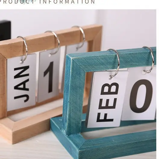New Creative Dining Table Decoration Wooden Flip Calendar Ornament Nordic Minimalist Desk Calendar High Aesthetic Value