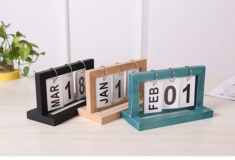 New Creative Dining Table Decoration Wooden Flip Calendar Ornament Nordic Minimalist Desk Calendar High Aesthetic Value — feature 12