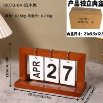 New Creative Dining Table Decoration Wooden Flip Calendar Ornament Nordic Minimalist Desk Calendar High Aesthetic Value