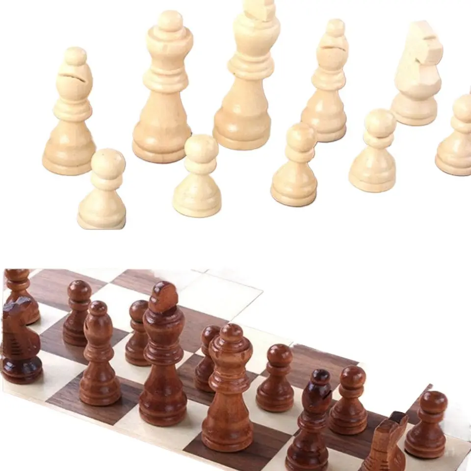 Chess Set Made of High-Quality Solid Wood, Foldable with Magnetic Attraction, Suitable for Beginners, Children, and Schools, Portable and Includes Go