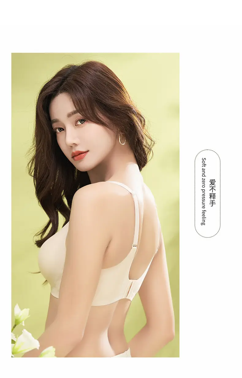 Large Bust Minimizing Seamless Fixed Cup Bra for Women, Soft Support, Breathable, Gathers Side Breasts, Wireless Bra, Soft — feature 16