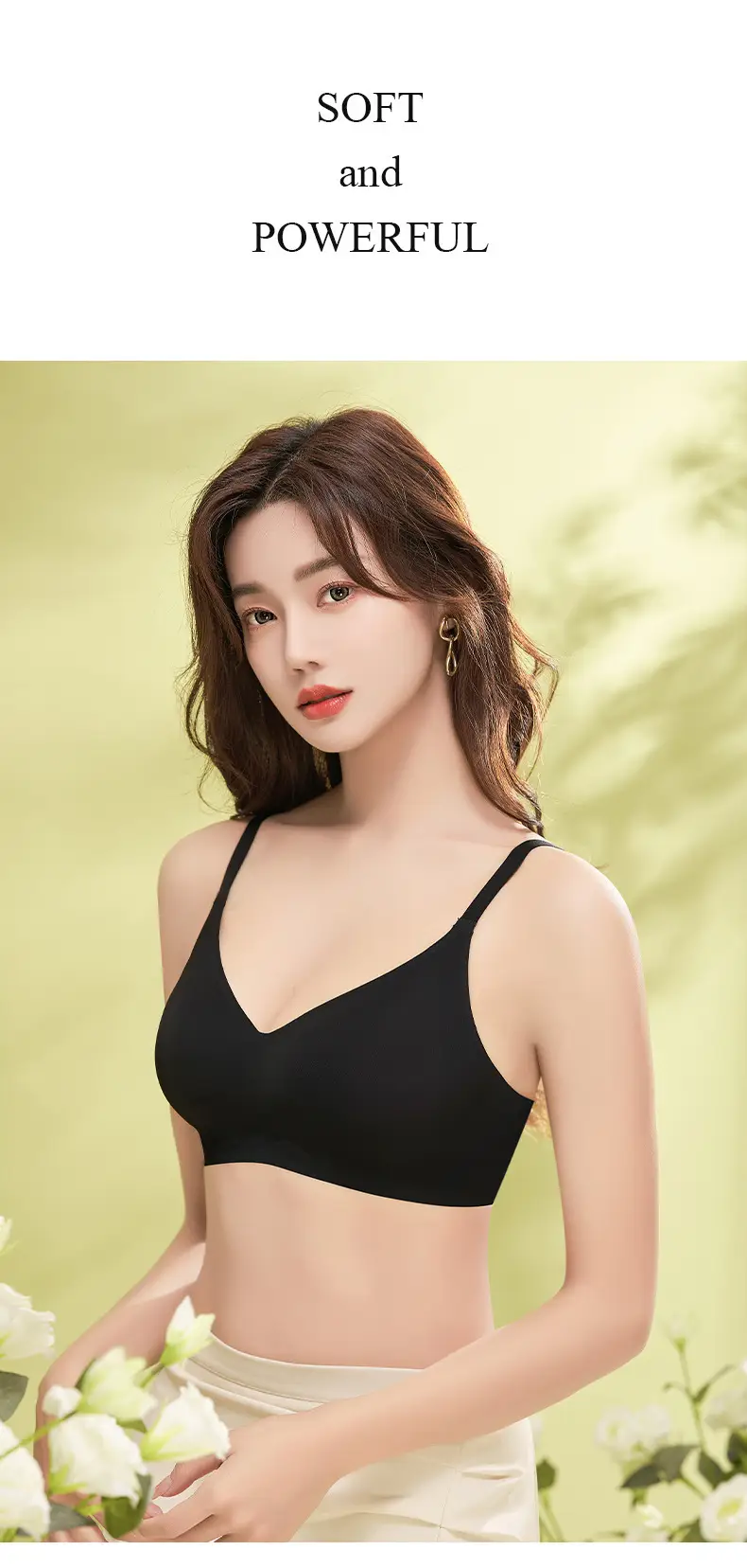 Large Bust Minimizing Seamless Fixed Cup Bra for Women, Soft Support, Breathable, Gathers Side Breasts, Wireless Bra, Soft — feature 19