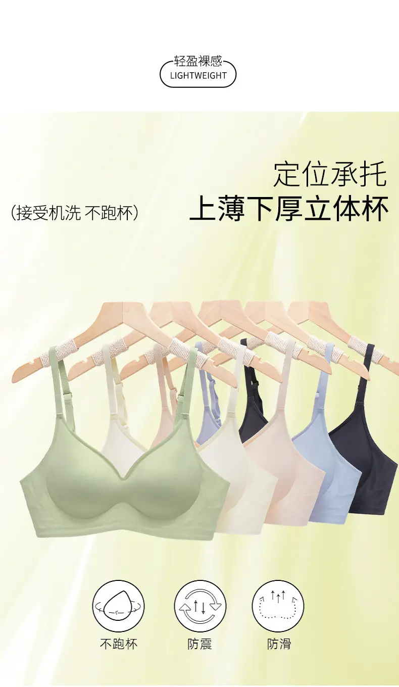 Large Bust Minimizing Seamless Fixed Cup Bra for Women, Soft Support, Breathable, Gathers Side Breasts, Wireless Bra, Soft — feature 2