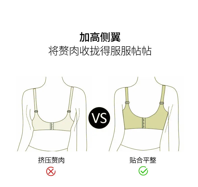 Large Bust Minimizing Seamless Fixed Cup Bra for Women, Soft Support, Breathable, Gathers Side Breasts, Wireless Bra, Soft — feature 9