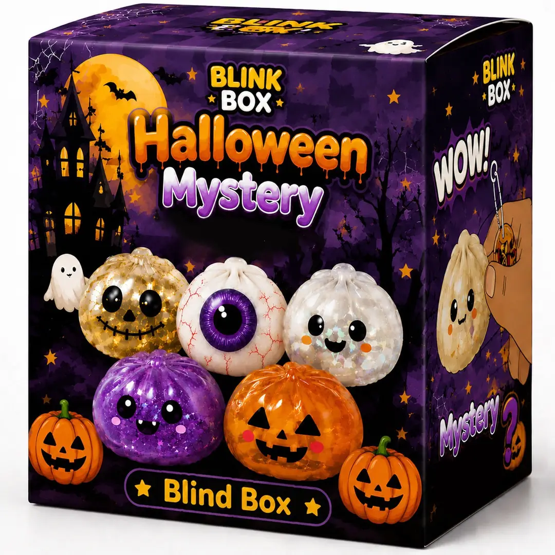New Cross-Border Squishy Toy Halloween Gift Horror Dumpling Squishy Toy Bun-Shaped Gift Box Set Rebounding Toy — feature 1