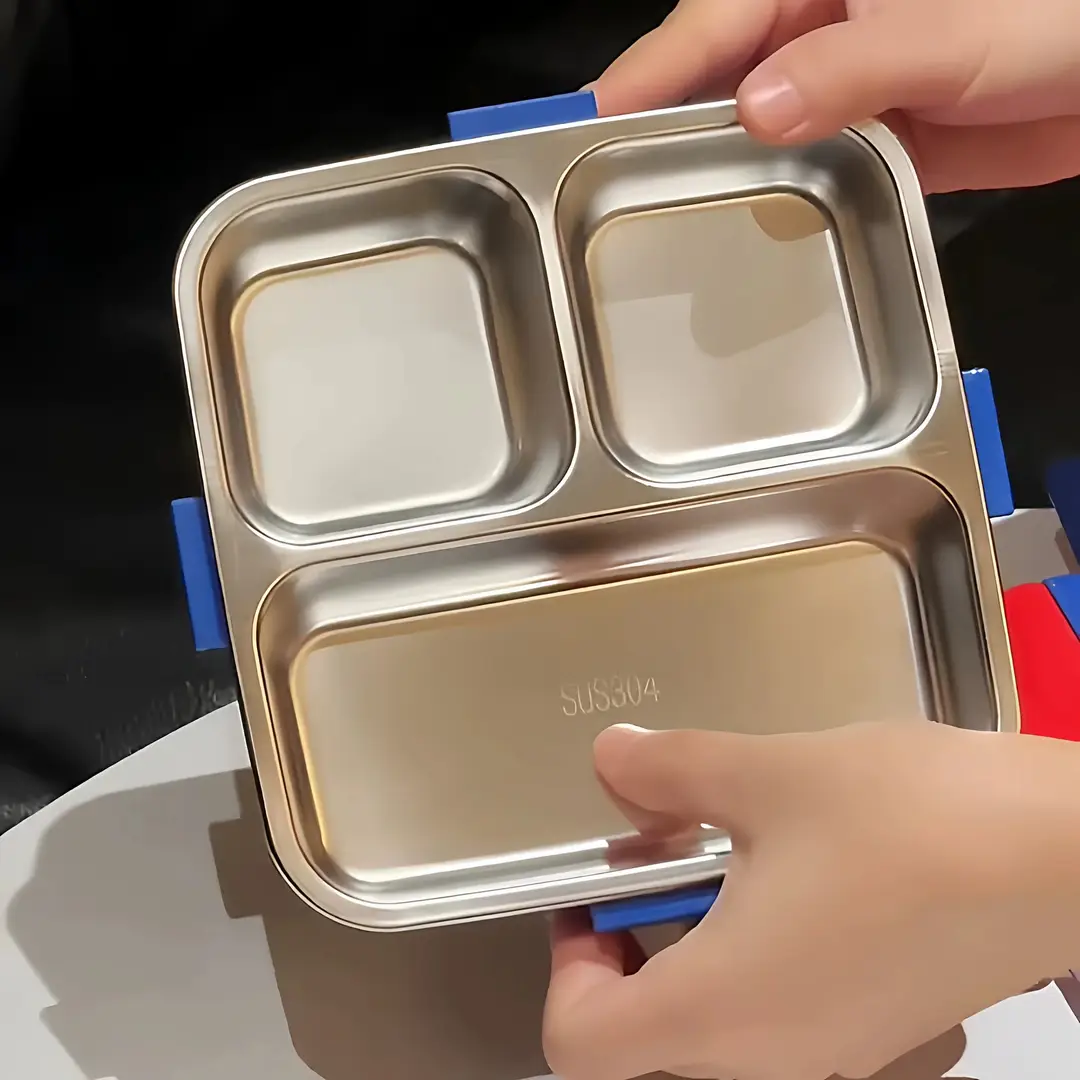 Mario Small School Bag Lunch Box 304 Stainless Steel Lunch Box Creative Cartoon Lunch Box for Students and Office Workers with Compartments
