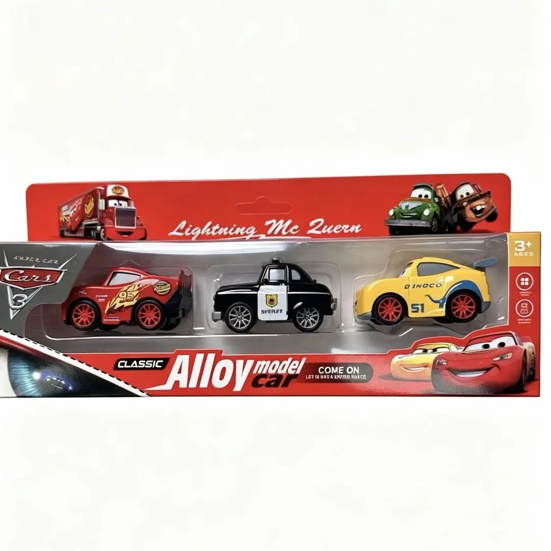 Q-Version Pull-Back Gift Box Cars 3 Lightning Mcqueen Uncle Mack 2 Alloy Car Children's Boys' Toy