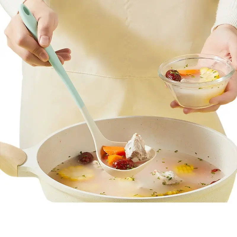 Silicone Spatula, Non-Stick, Food-Grade, High-Temperature Resistant Silicone Cooking Spatula, Soup Spoon, Colander Set, No