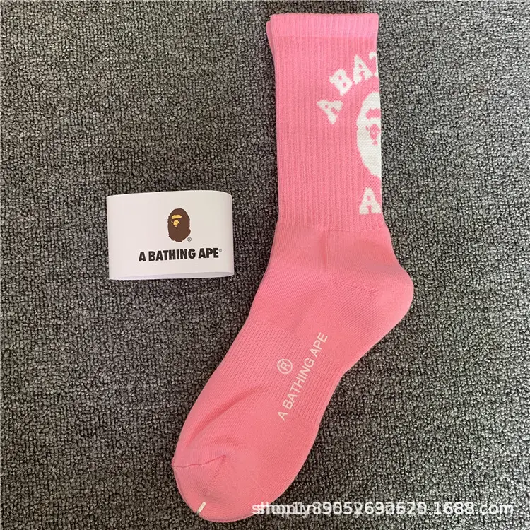 Japanese-Style Ape Head Socks Bape Unisex Sports Training Trendy Socks with Towel Bottoms Colorful Couple Socks Wholesale