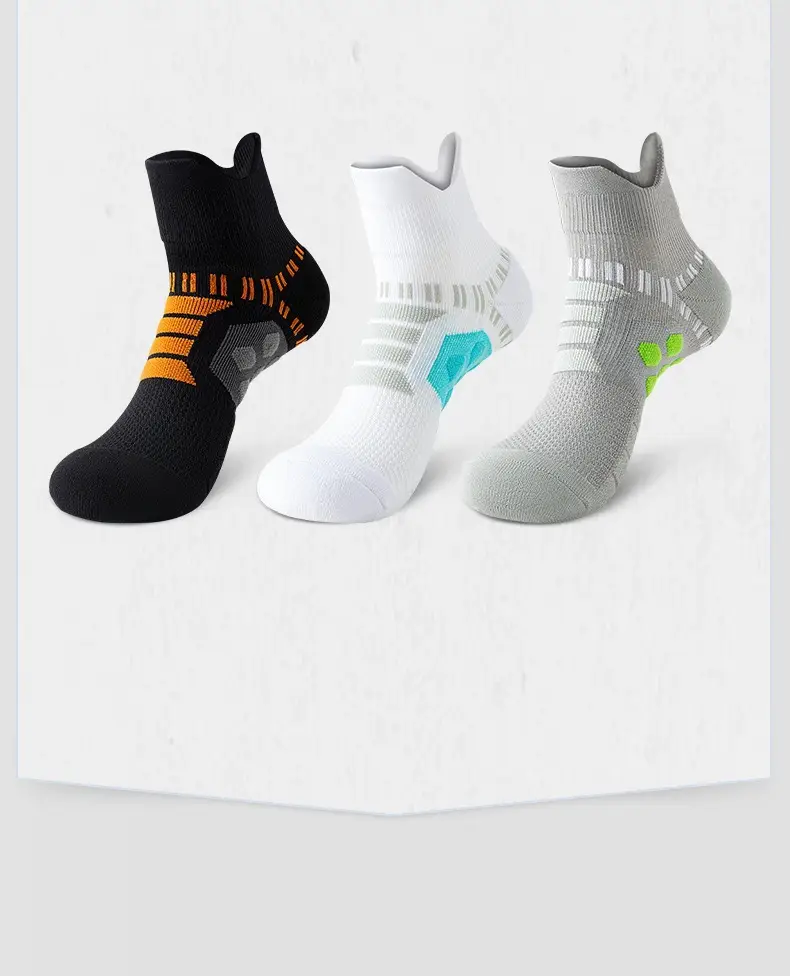 Colorful Sport Boat Socks Men's Colorful Sports Boat Socks with Ear-Shaped Massage Sole and Terry Loops — feature 15