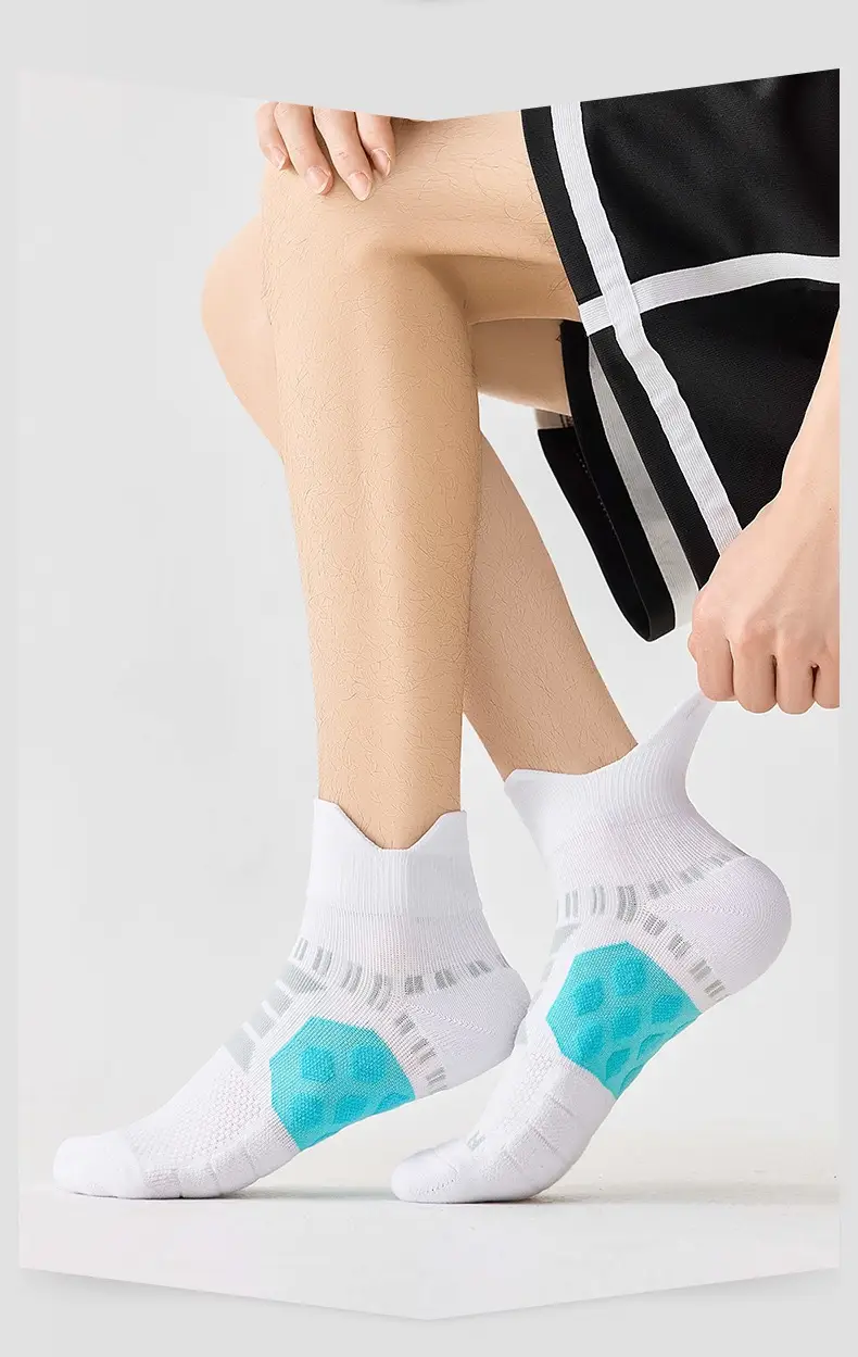 Colorful Sport Boat Socks Men's Colorful Sports Boat Socks with Ear-Shaped Massage Sole and Terry Loops — feature 16