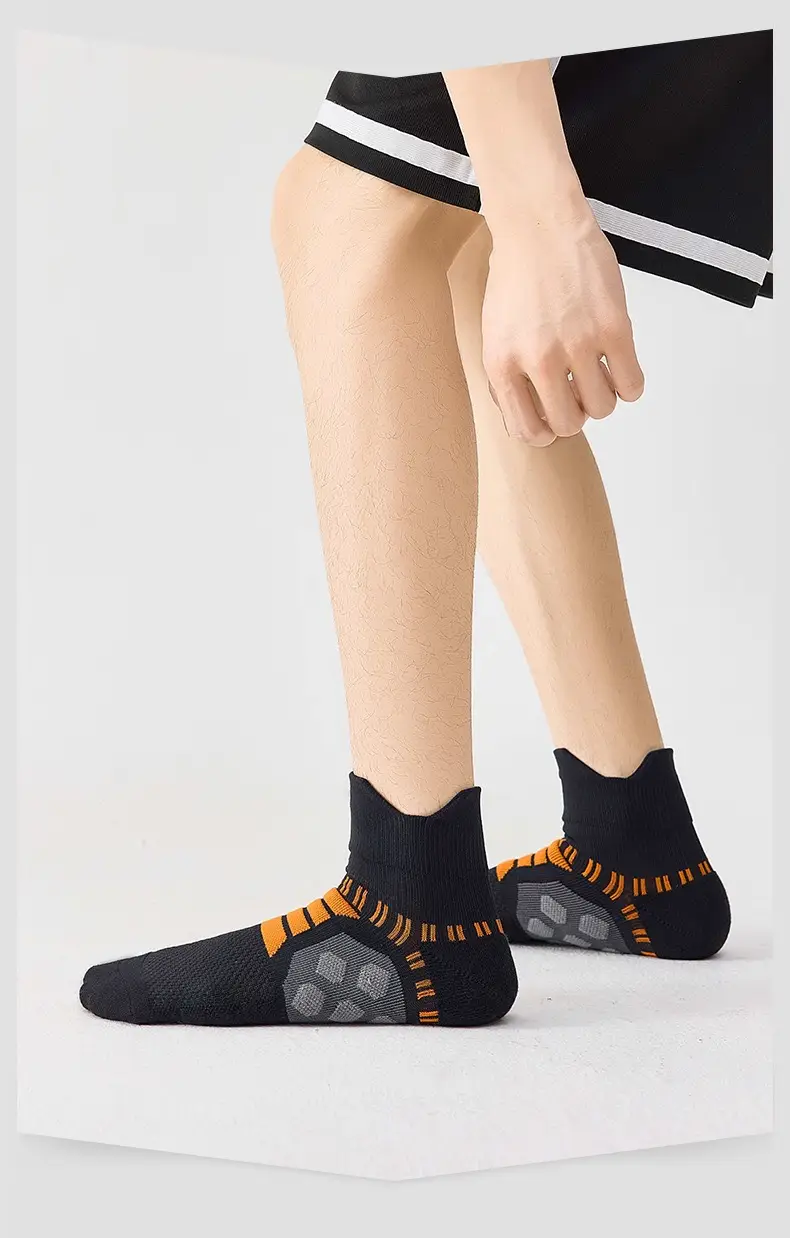 Colorful Sport Boat Socks Men's Colorful Sports Boat Socks with Ear-Shaped Massage Sole and Terry Loops — feature 17