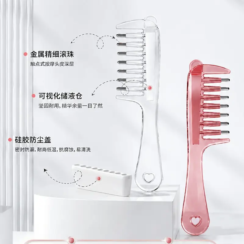 Scalp Liquid Applicator Comb, Hair Care Scalp Massage Comb, Essential Oil Applicator Comb, Hair Care Liquid Applicator, Roller Ball Applicator Comb