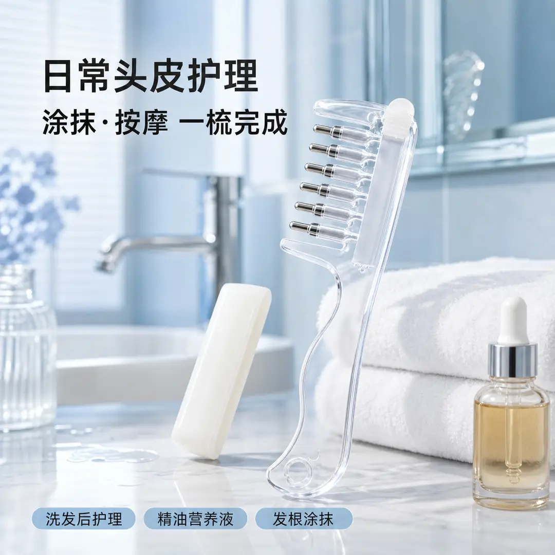 Scalp Liquid Applicator Comb, Hair Care Scalp Massage Comb, Essential Oil Applicator Comb, Hair Care Liquid Applicator, Roller Ball Applicator Comb — feature 16