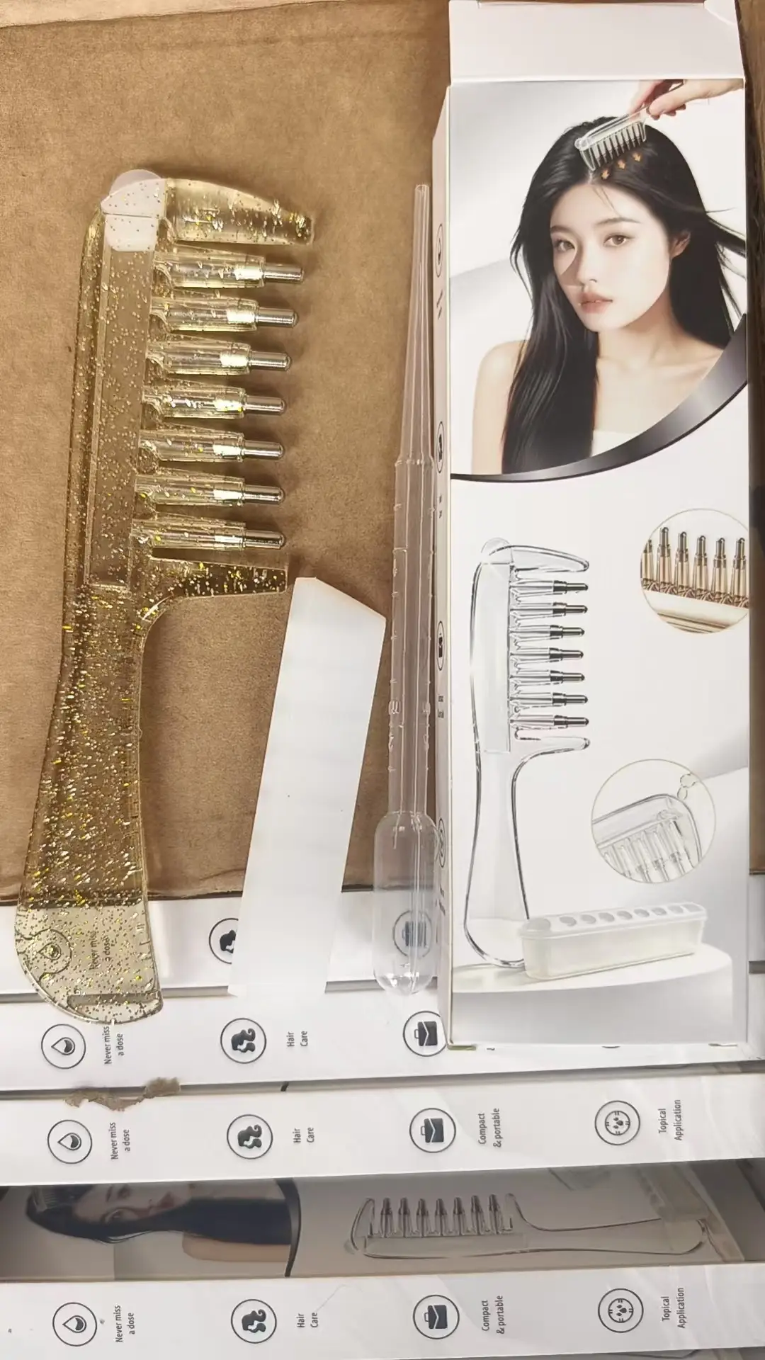 Scalp Liquid Applicator Comb, Hair Care Scalp Massage Comb, Essential Oil Applicator Comb, Hair Care Liquid Applicator, Roller Ball Applicator Comb