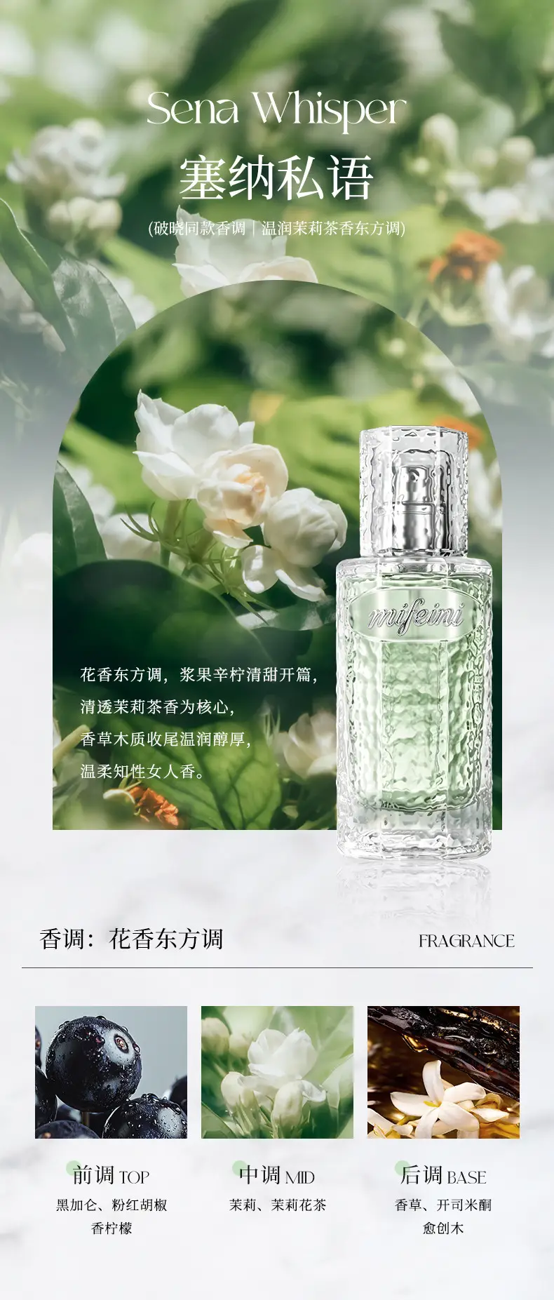 Miffini Glazed Secret Realm Perfume, Long-Lasting Floral Fragrance, Fresh and Natural, Pseudo-Body Scent, No Man's Land Women's Perfume — feature 14