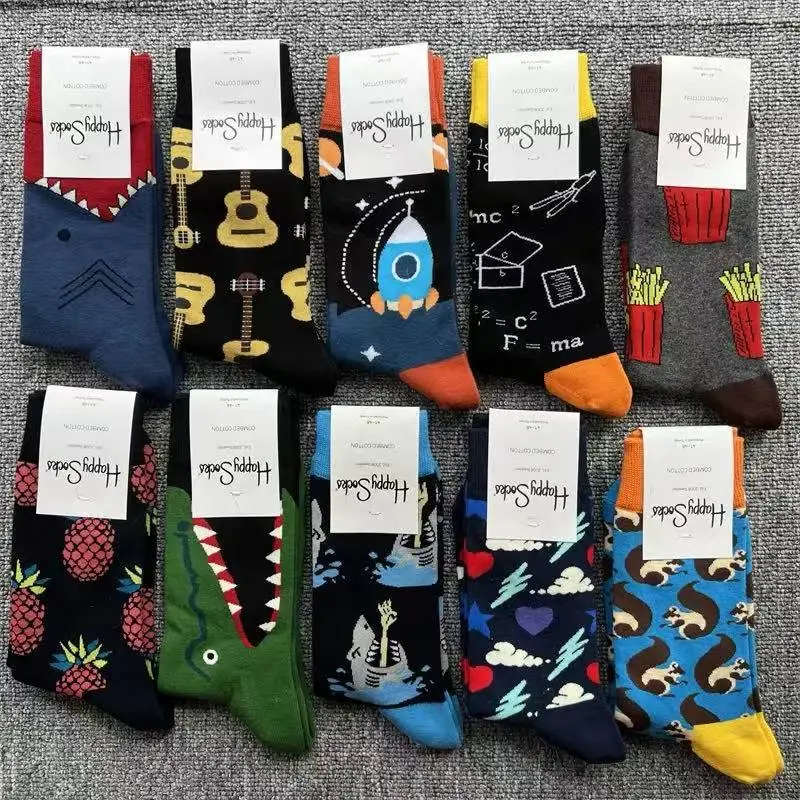 Happyscoks Socks Swedish Trendy Brand Men's Fashionable Versatile Ins Trendy Street Style Colorful Mid-Length Socks