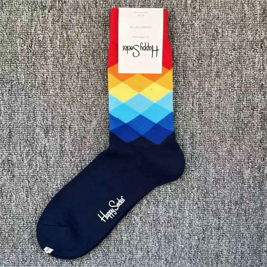 Happyscoks Socks Swedish Trendy Brand Men's Fashionable Versatile Ins Trendy Street Style Colorful Mid-Length Socks