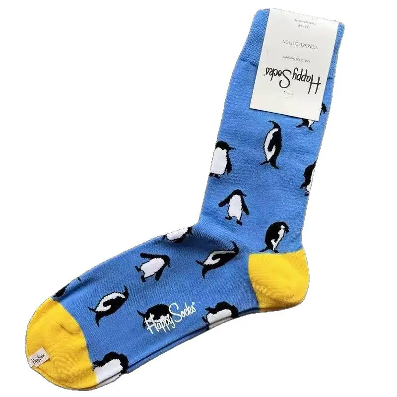 Happyscoks Socks Swedish Trendy Brand Men's Fashionable Versatile Ins Trendy Street Style Colorful Mid-Length Socks