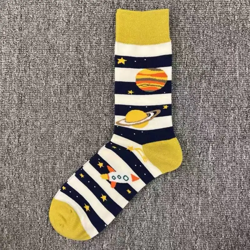 Happyscoks Socks Swedish Trendy Brand Men's Fashionable Versatile Ins Trendy Street Style Colorful Mid-Length Socks — feature 3