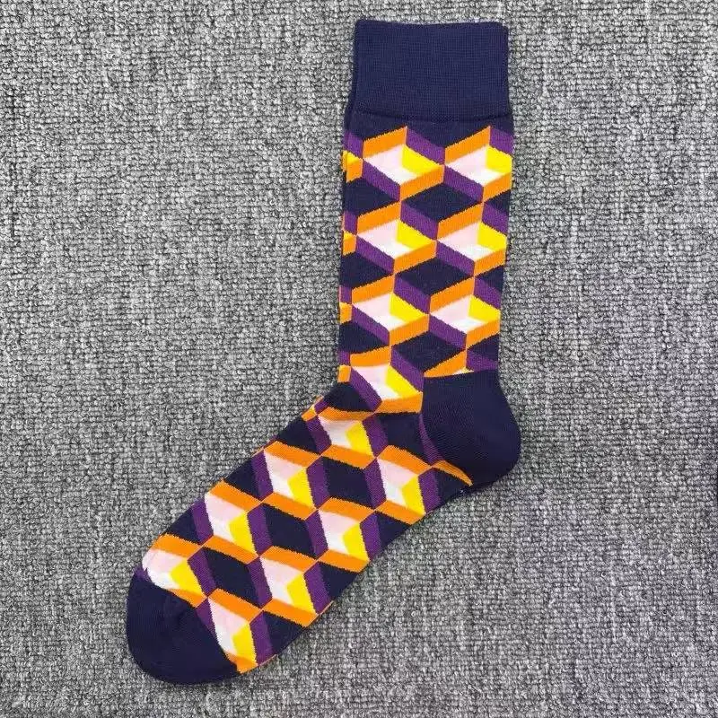 Happyscoks Socks Swedish Trendy Brand Men's Fashionable Versatile Ins Trendy Street Style Colorful Mid-Length Socks