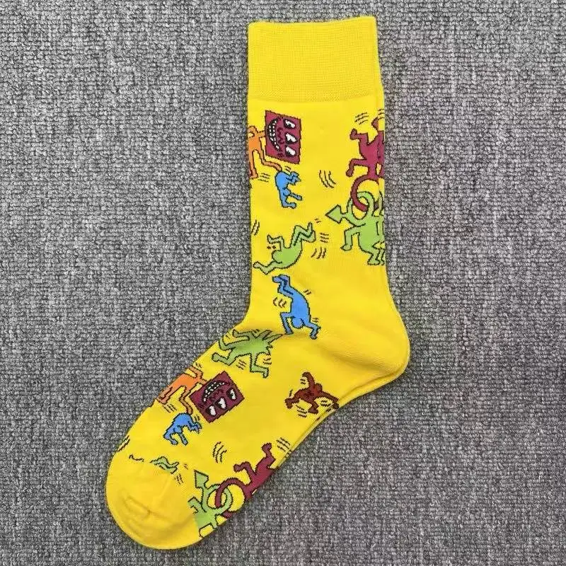 Happyscoks Socks Swedish Trendy Brand Men's Fashionable Versatile Ins Trendy Street Style Colorful Mid-Length Socks