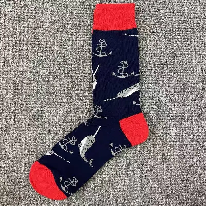 Happyscoks Socks Swedish Trendy Brand Men's Fashionable Versatile Ins Trendy Street Style Colorful Mid-Length Socks