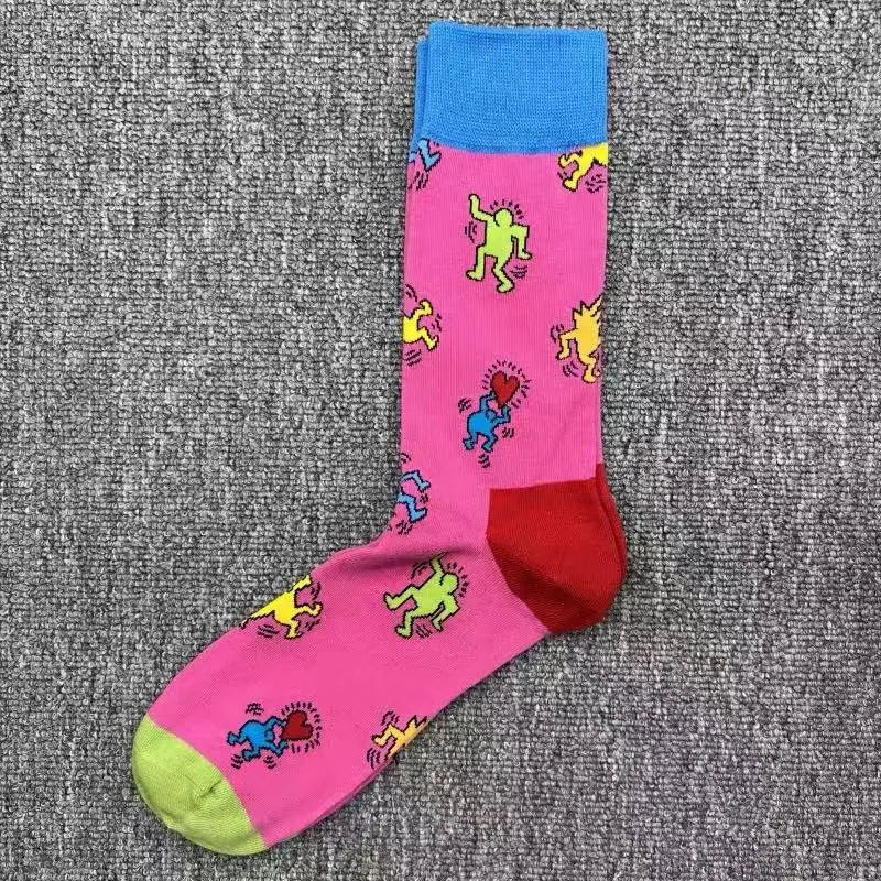 Happyscoks Socks Swedish Trendy Brand Men's Fashionable Versatile Ins Trendy Street Style Colorful Mid-Length Socks