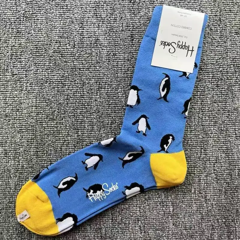 Happyscoks Socks Swedish Trendy Brand Men's Fashionable Versatile Ins Trendy Street Style Colorful Mid-Length Socks