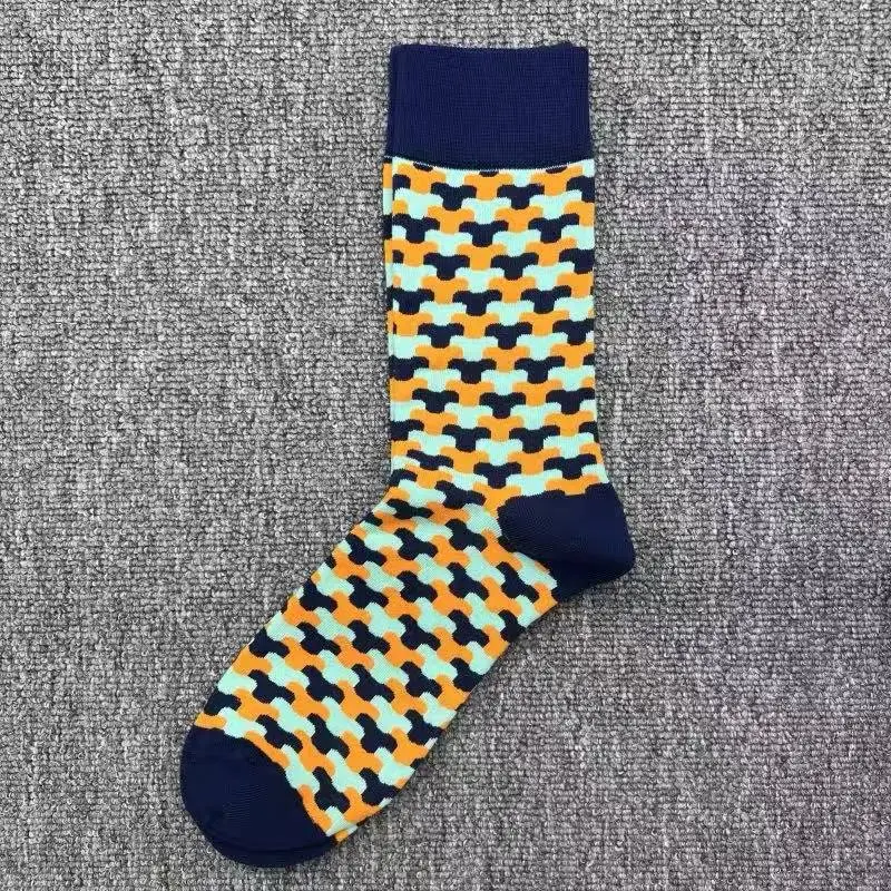 Happyscoks Socks Swedish Trendy Brand Men's Fashionable Versatile Ins Trendy Street Style Colorful Mid-Length Socks