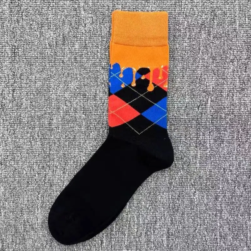 Happyscoks Socks Swedish Trendy Brand Men's Fashionable Versatile Ins Trendy Street Style Colorful Mid-Length Socks