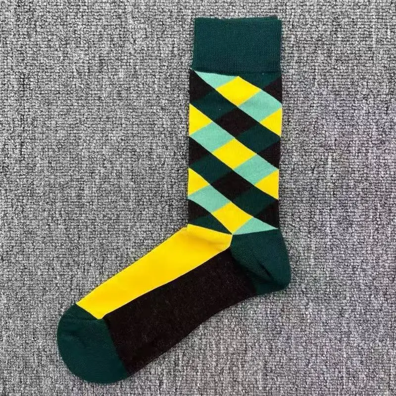 Happyscoks Socks Swedish Trendy Brand Men's Fashionable Versatile Ins Trendy Street Style Colorful Mid-Length Socks