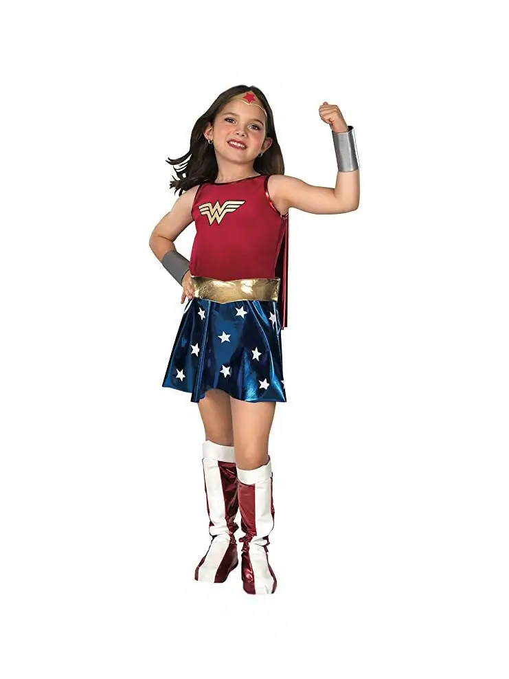 Cross-Border Girls' Halloween Hero Cosplay Costumes Batman Wonder Woman Spider-Man Costumes Spider-Man Clothes