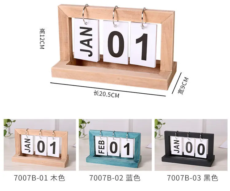New Creative Dining Table Decoration Wooden Flip Calendar Ornament Nordic Minimalist Desk Calendar High Aesthetic Value — feature 6
