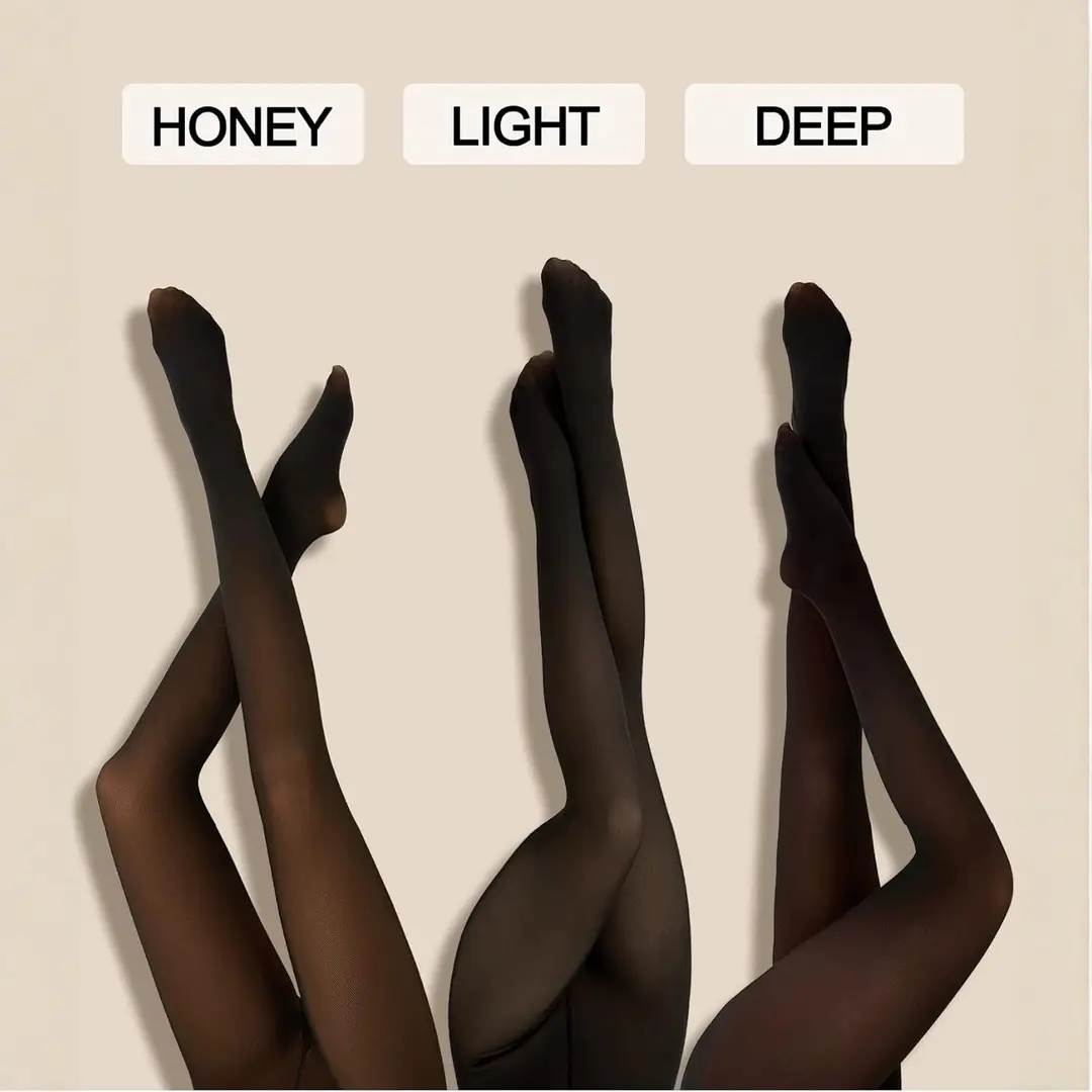 Amazon Cross-Border High-Waisted Tummy Control Faux Sheer Pantyhose Women's Fleece-Lined Faux Translucent Thermal Leggings