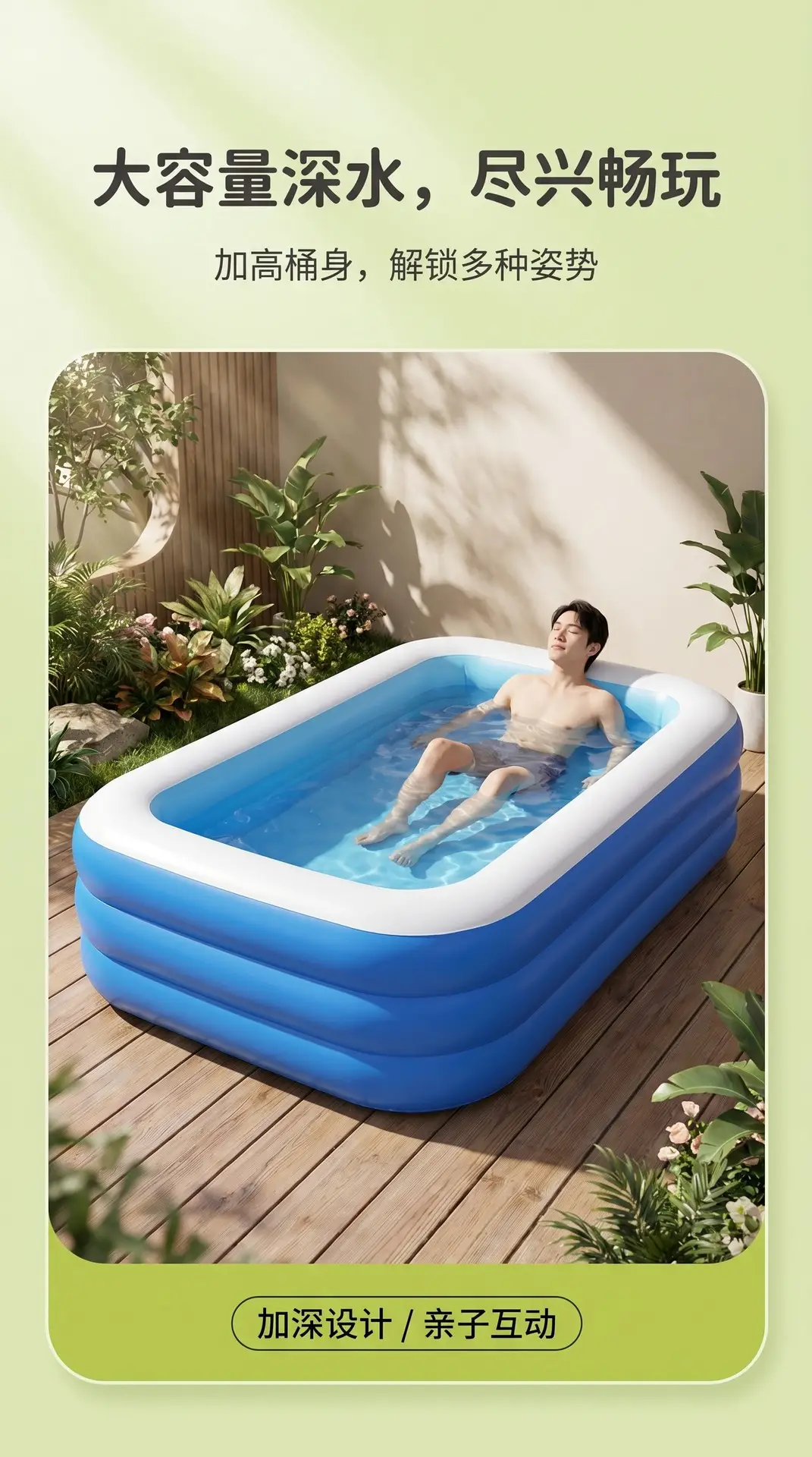 Inflatable Swimming Pool for Babies and Children, Indoor Swimming Pool, Large Foldable Swimming Pool for Home Use, Outdoor Play Pool — feature 6