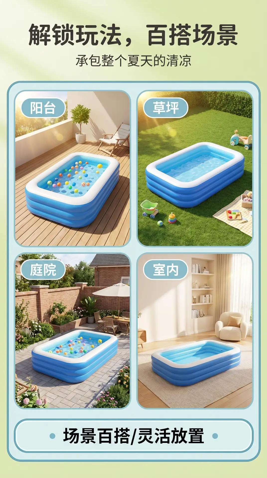 Inflatable Swimming Pool for Babies and Children, Indoor Swimming Pool, Large Foldable Swimming Pool for Home Use, Outdoor Play Pool — feature 7