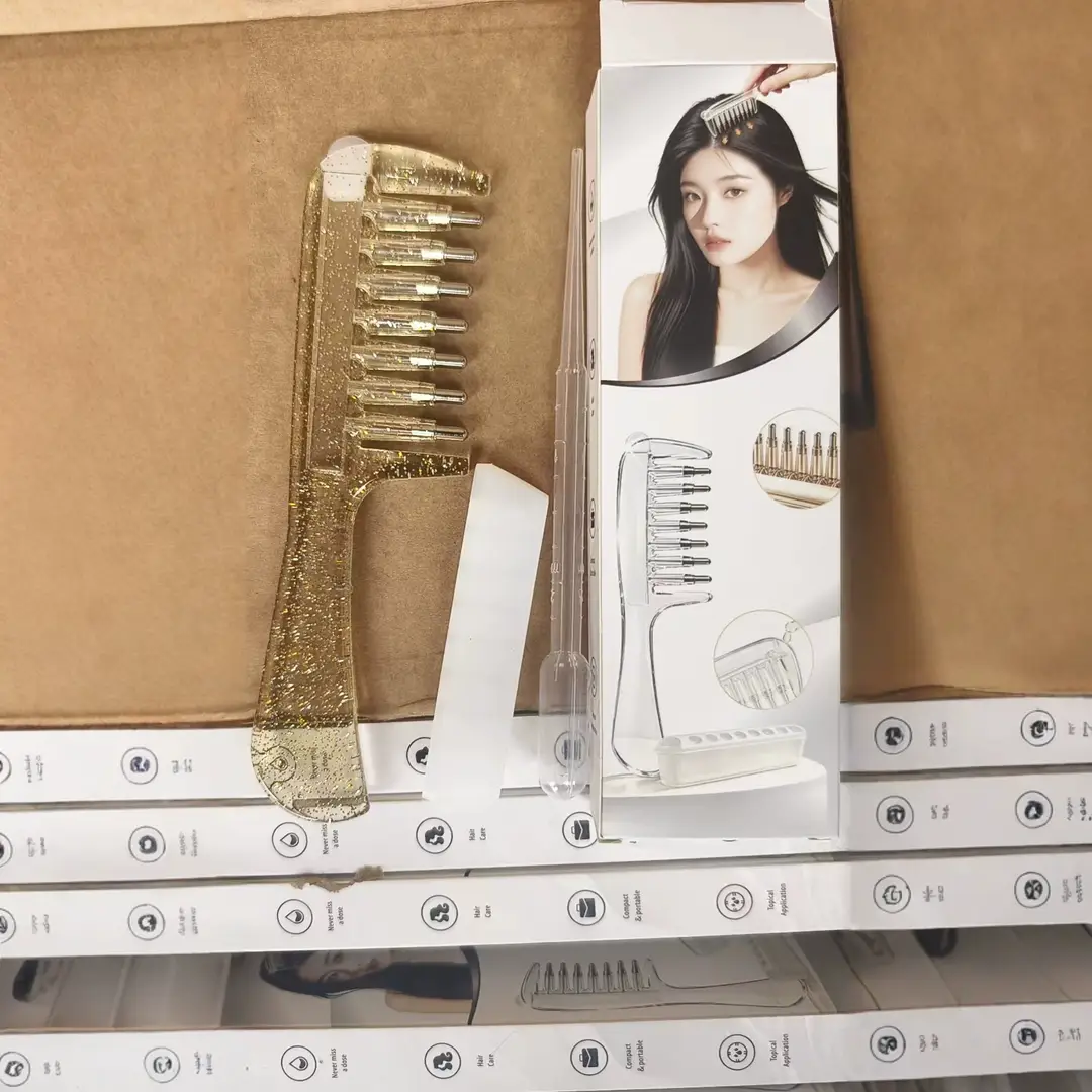 [in Stock] Transparent Liquid Dispensing Comb with Roller Balls, Hair Growth and Care Liquid Comb, Home Use Scalp Massage Comb - Image 10