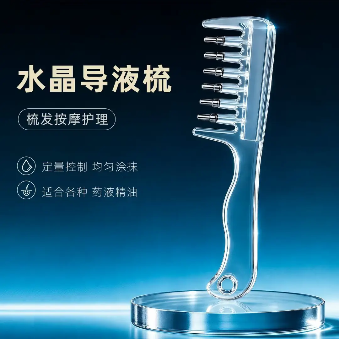 [in Stock] Transparent Liquid Dispensing Comb with Roller Balls, Hair Growth and Care Liquid Comb, Home Use Scalp Massage Comb - Image 11