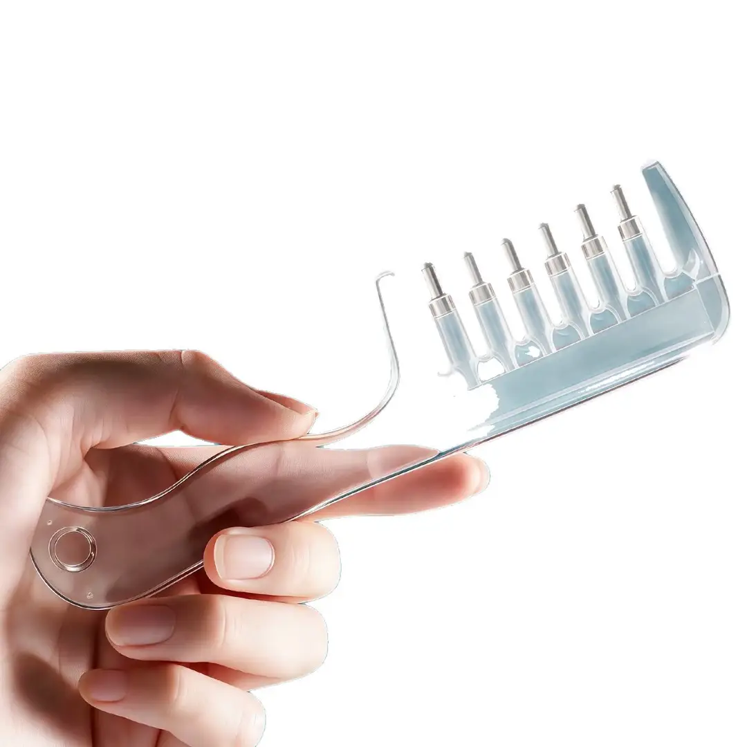 [in Stock] Transparent Liquid Dispensing Comb with Roller Balls, Hair Growth and Care Liquid Comb, Home Use Scalp Massage Comb - Image 14