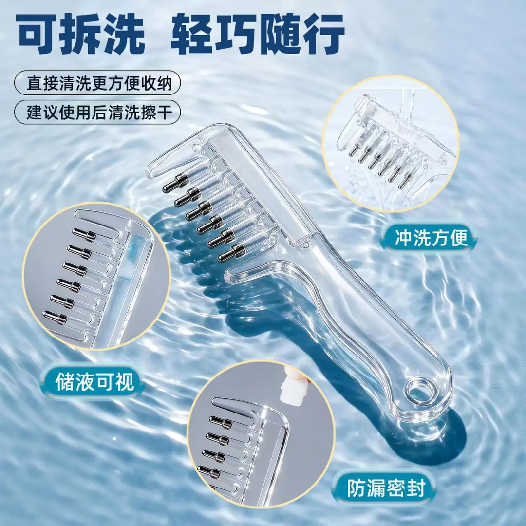 [in Stock] Transparent Liquid Dispensing Comb with Roller Balls, Hair Growth and Care Liquid Comb, Home Use Scalp Massage Comb — feature 15