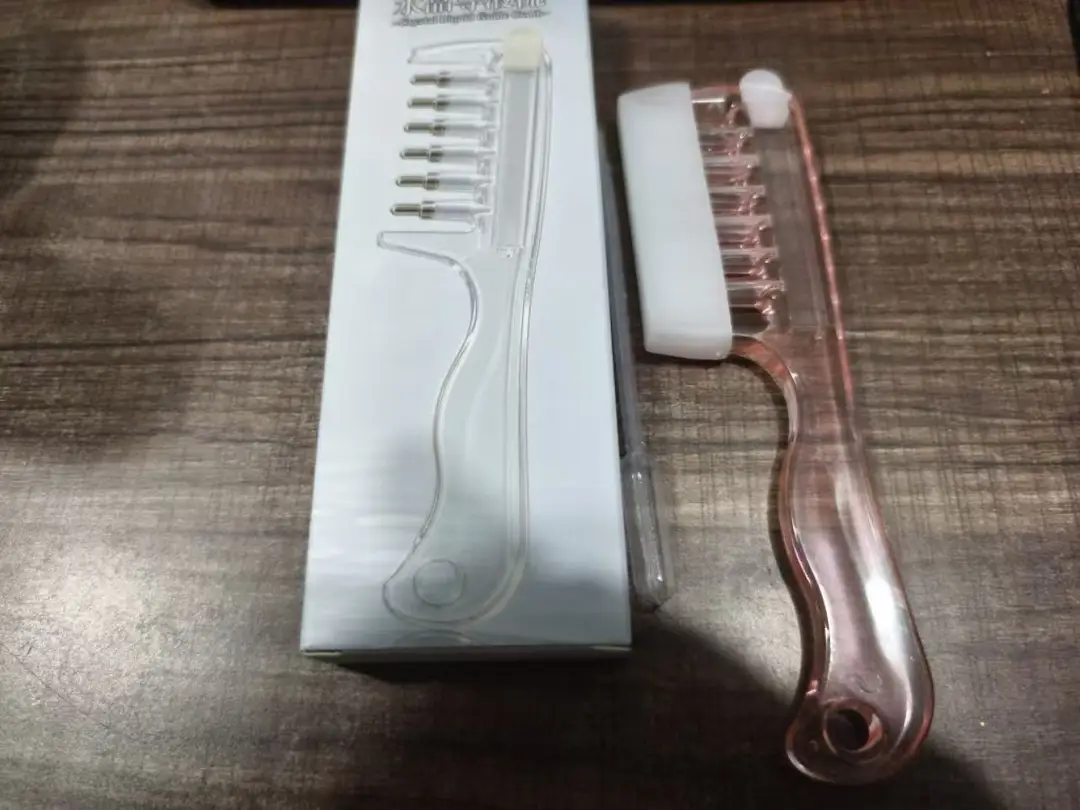 [in Stock] Transparent Liquid Dispensing Comb with Roller Balls, Hair Growth and Care Liquid Comb, Home Use Scalp Massage Comb - Image 2