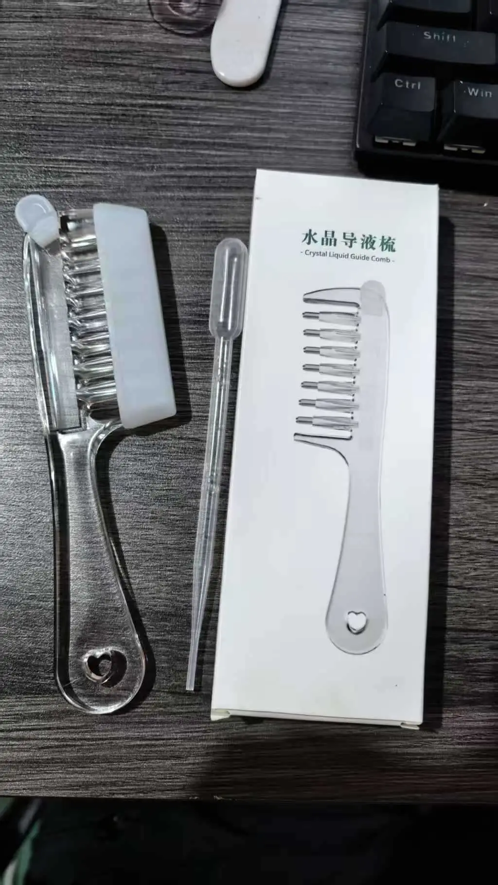 [in Stock] Transparent Liquid Dispensing Comb with Roller Balls, Hair Growth and Care Liquid Comb, Home Use Scalp Massage Comb - Image 5