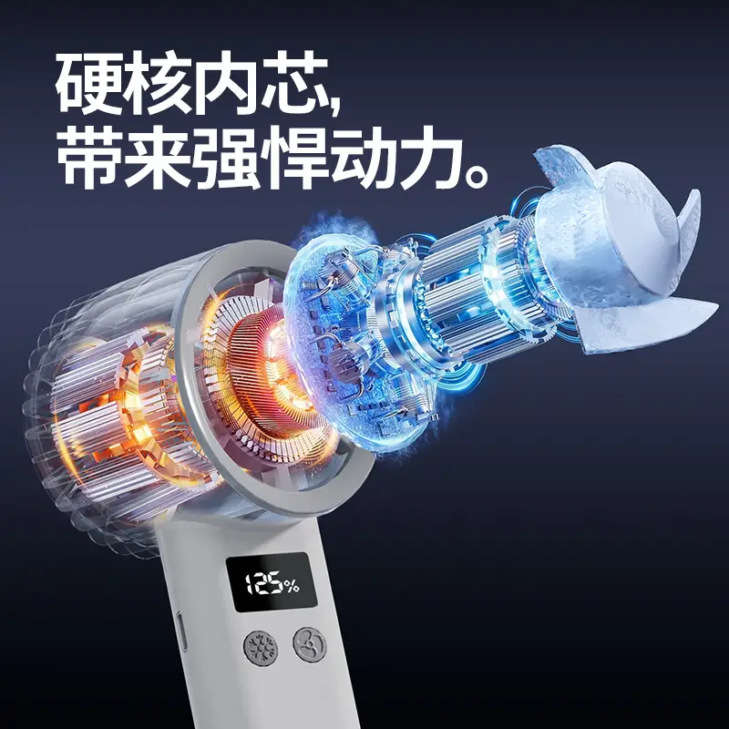 Ice-Cooling Fan, Semiconductor Portable Mini Handheld Fan, Rechargeable, Long-Lasting, Quiet Outdoor Fan