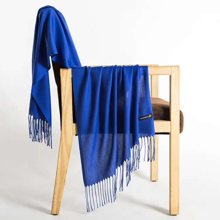 250g Plain Imitation Cashmere Scarf for Women with Tassels, Embroidered Event Gift, Red Annual Meeting Scarf