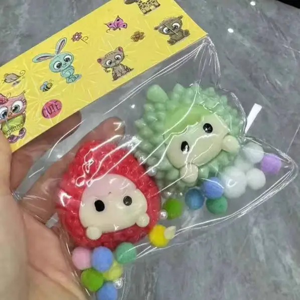 Crystal Bun Popular Cartoon Smiley Face Stress-Relief Fruit Pulp Glitter Ball Steamer Color Box Realistic Bun Squishy Toy